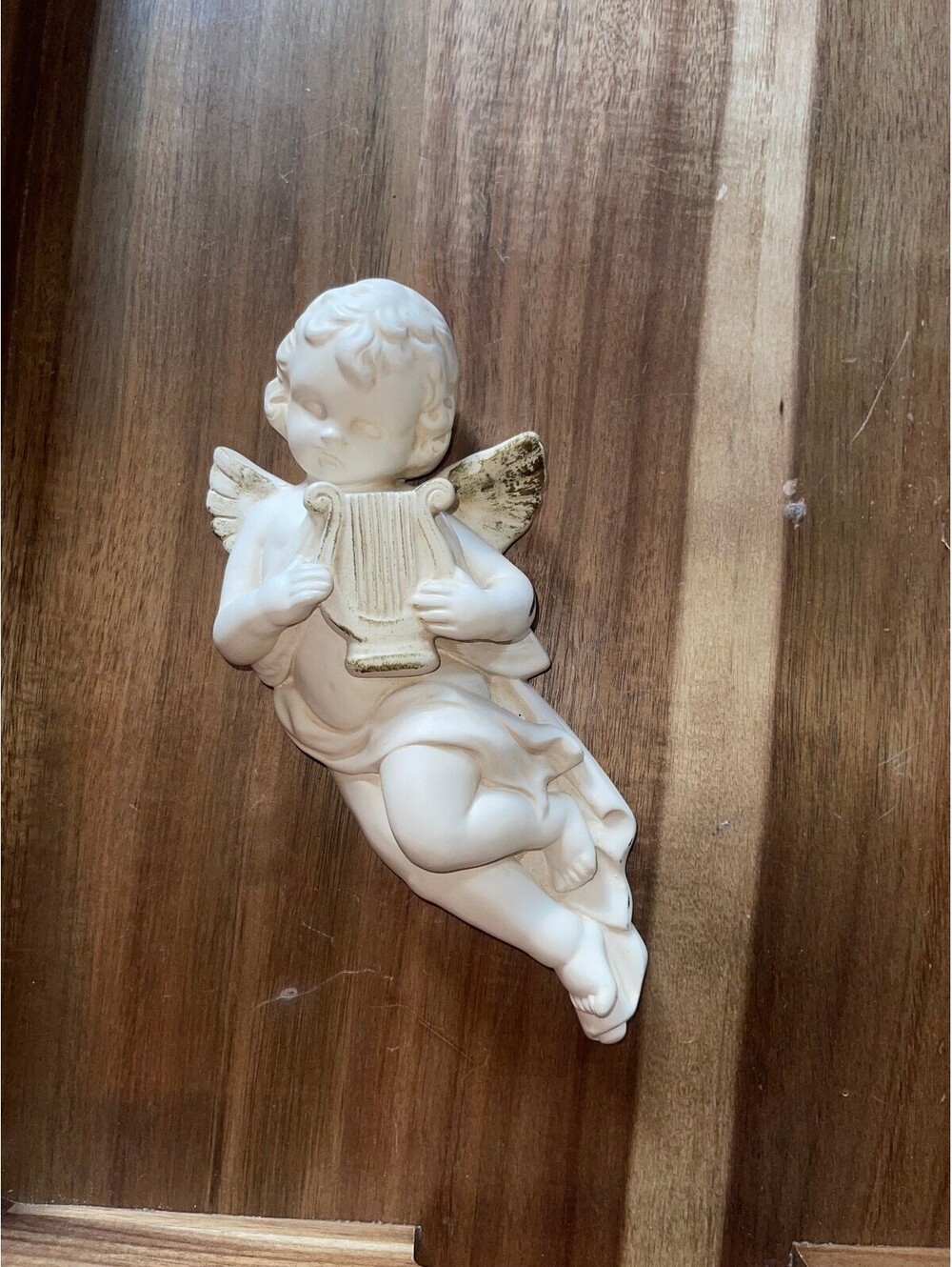 Vintage Roman Art Co. Cherub Wall Plaque with Harp Made in USA